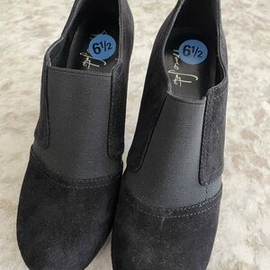 Black Suede Slip-On Shoes